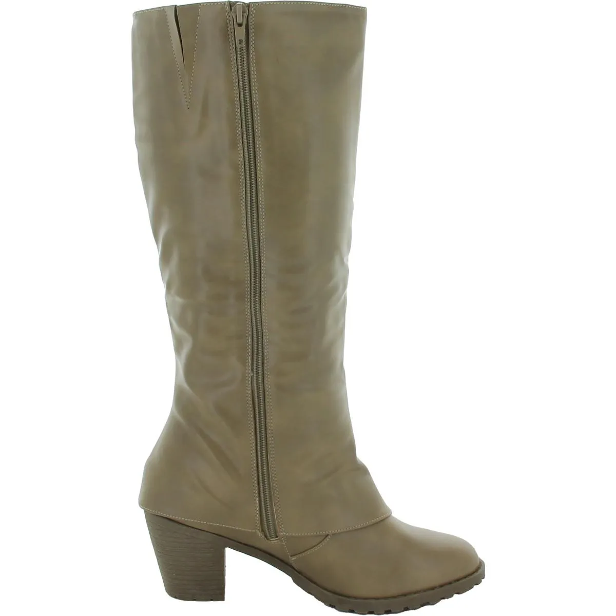 Lacy Lottie Womens Faux Leather Round Toe Knee-High Boots