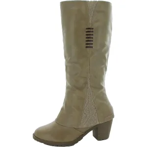 Lacy Lottie Womens Faux Leather Round Toe Knee-High Boots