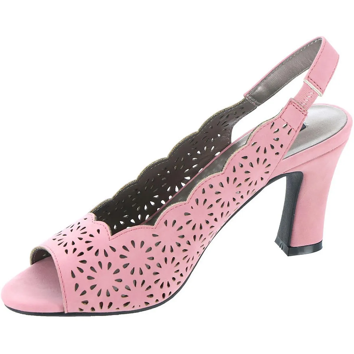 Lacy Womens Faux Leather Slip-On Slingback Heels