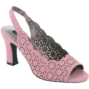 Lacy Womens Faux Leather Slip-On Slingback Heels