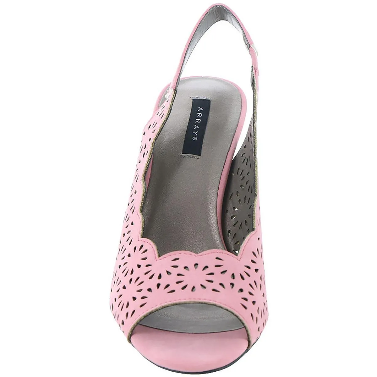 Lacy Womens Faux Leather Slip-On Slingback Heels