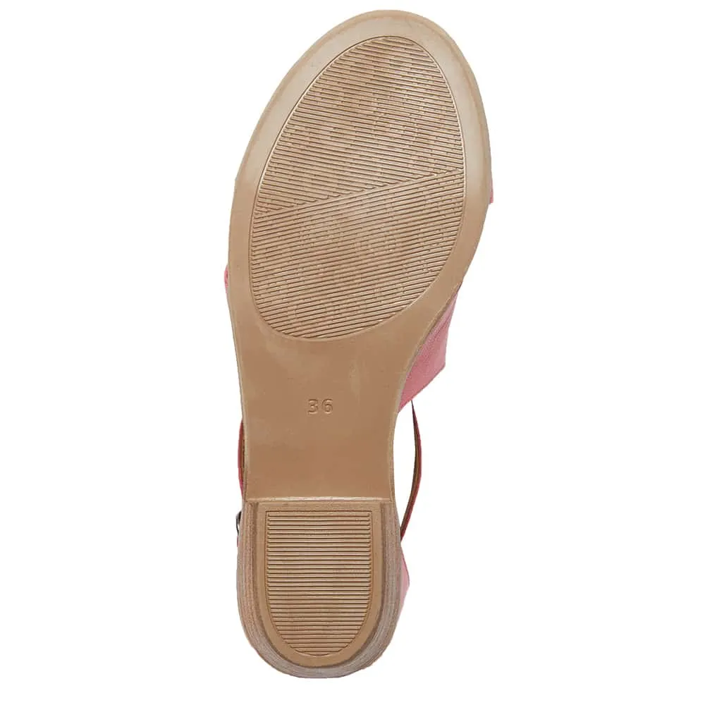 Laguna Sandal in Fuschia And Cognac Leather