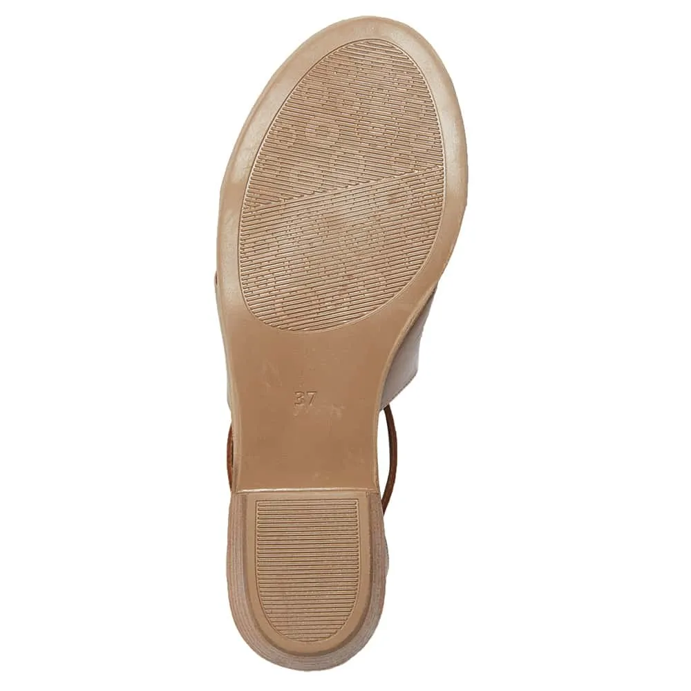 Laguna Sandal in Taupe And Cognac Leather