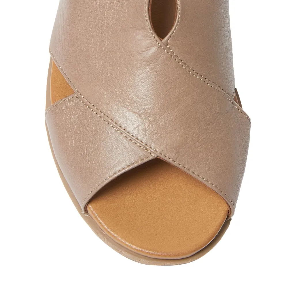 Laguna Sandal in Taupe And Cognac Leather