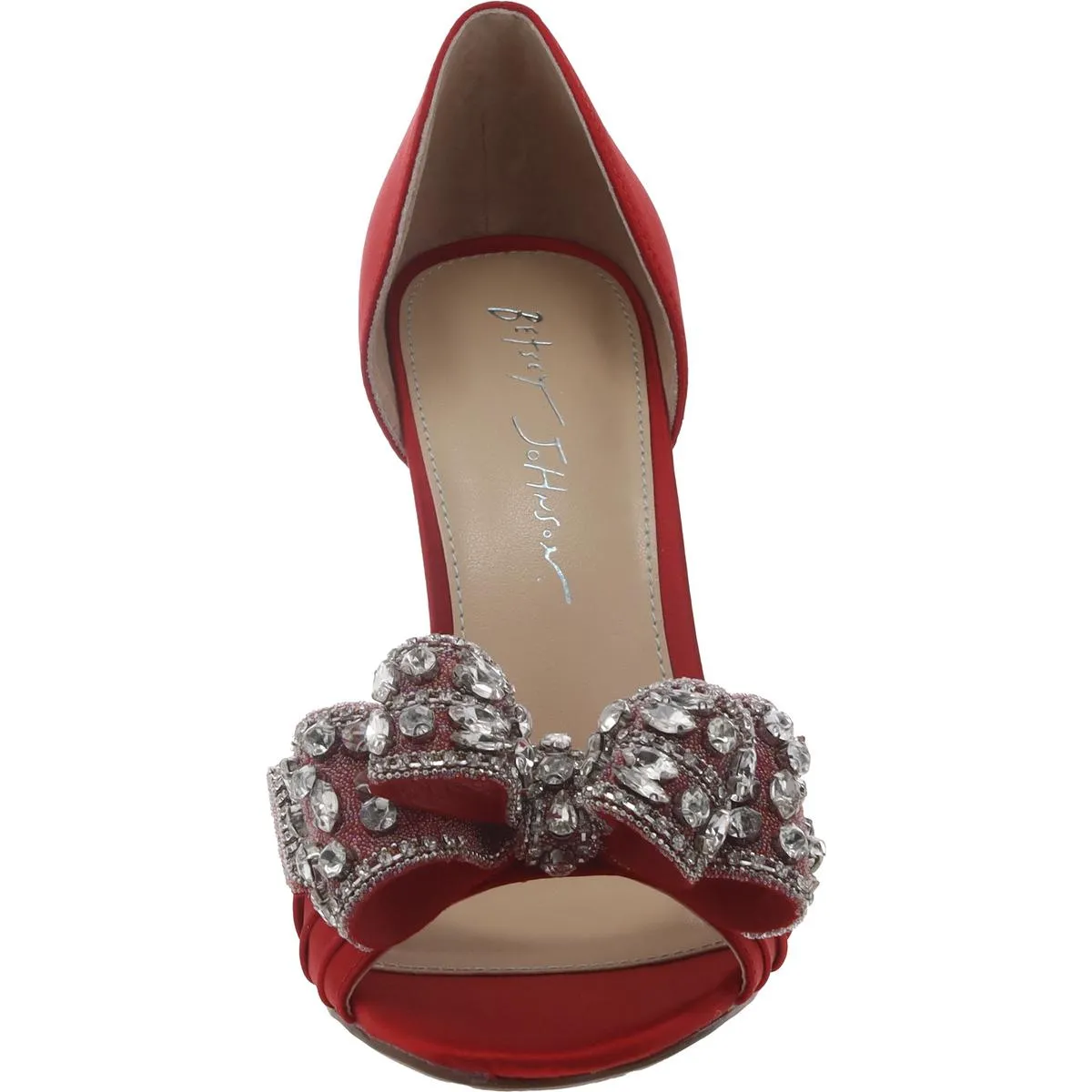 Landn Womens Bow Peep-Toe D'Orsay Heels