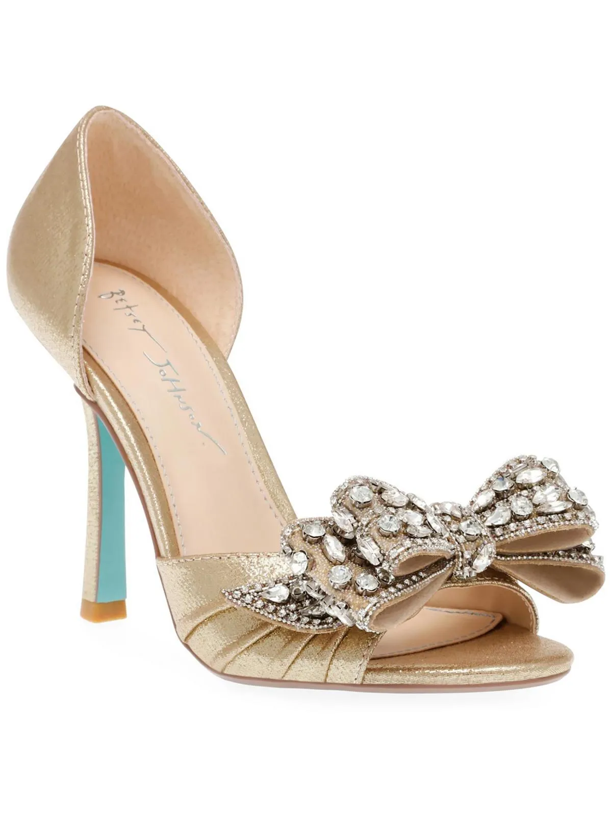 Landn Womens Bow Peep-Toe D'Orsay Heels