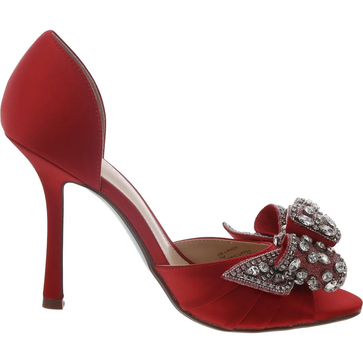 Landn Womens Bow Peep-Toe D'Orsay Heels