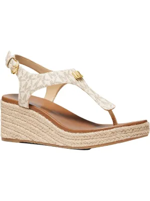 Laney Thong Womens Faux Leather Slingback Espadrilles