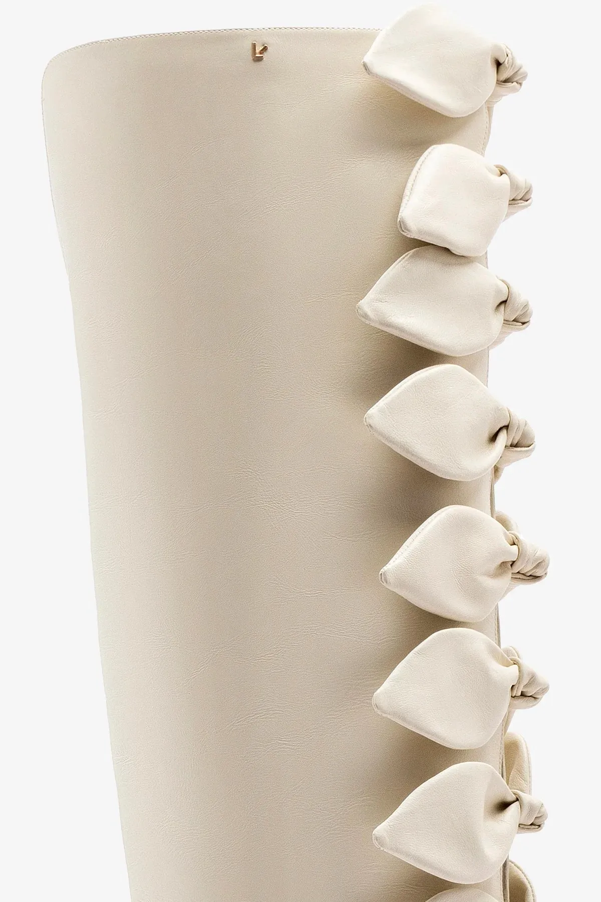 Larroud for Jonathan Cohen: Tie Boot In Ivory Leather
