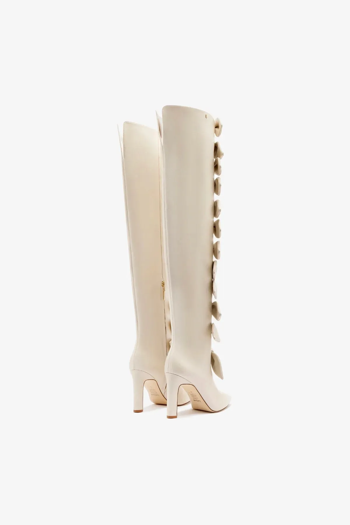 Larroud for Jonathan Cohen: Tie Boot In Ivory Leather