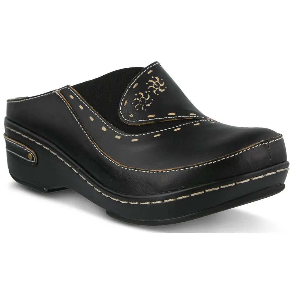 L'Artiste by Spring Step Chino Clog Black Leather (Women's)