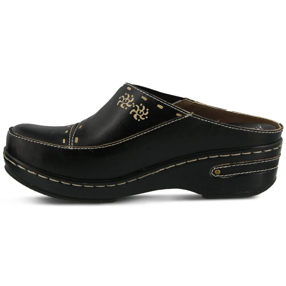 L'Artiste by Spring Step Chino Clog Black Leather (Women's)