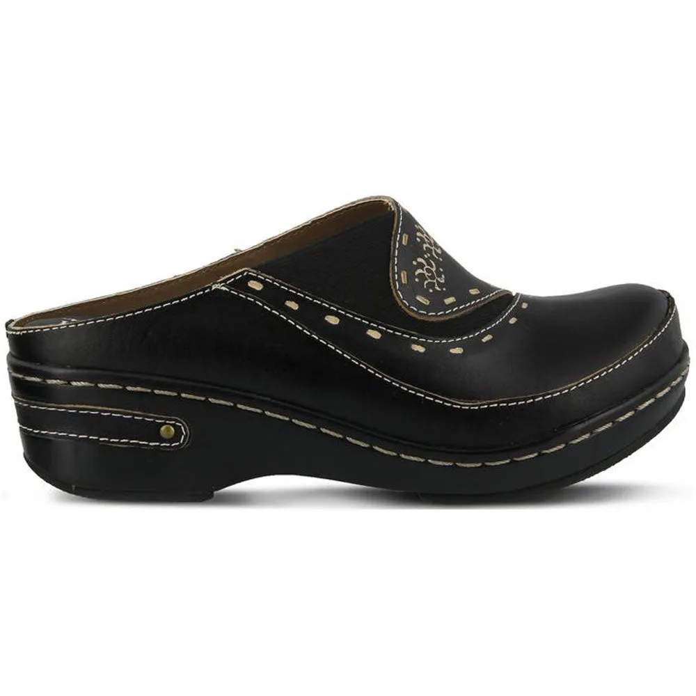 L'Artiste by Spring Step Chino Clog Black Leather (Women's)