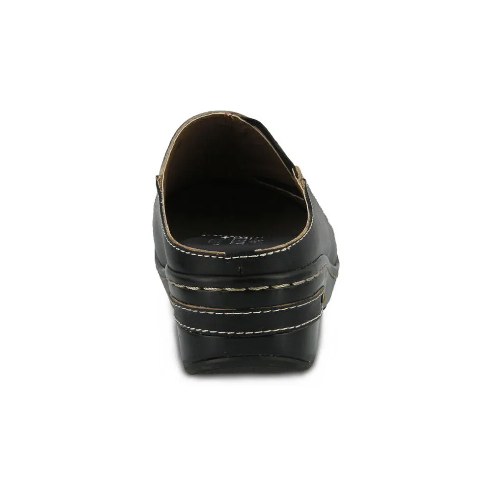 L'Artiste by Spring Step Chino Clog Black Leather (Women's)