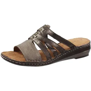 Leanna Womens Leather Slip On Mules