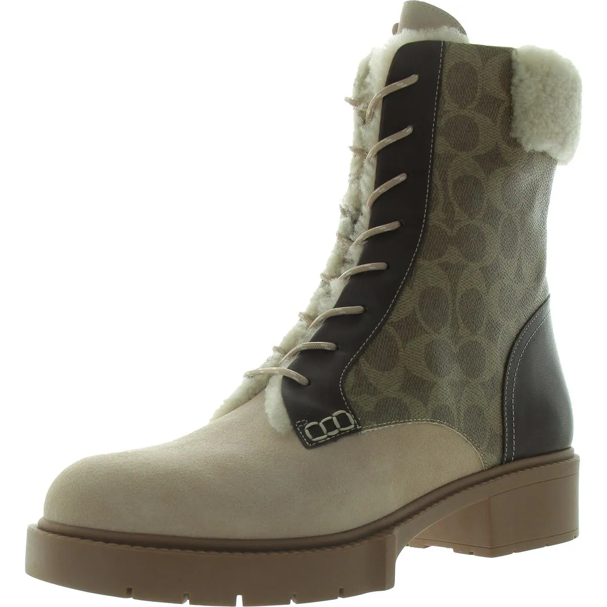 LEIGHTON Womens Faux Fur Manmade Shearling Boots
