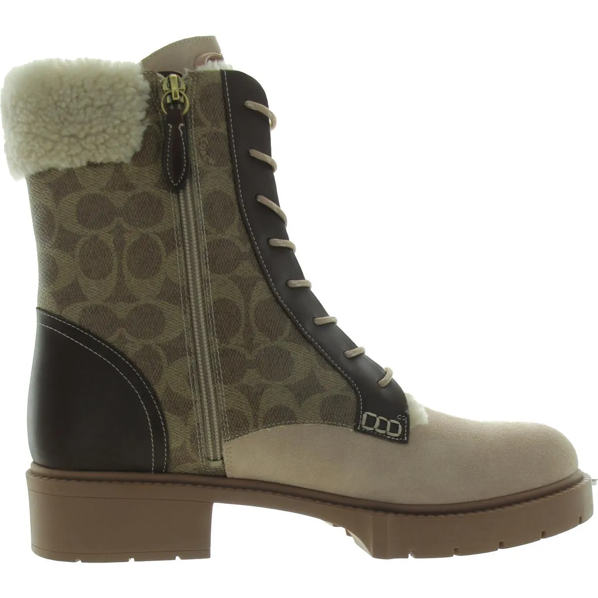 LEIGHTON Womens Faux Fur Manmade Shearling Boots