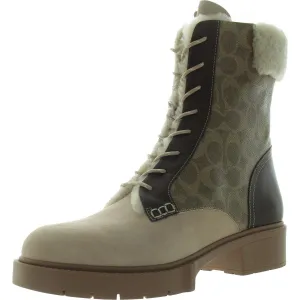 LEIGHTON Womens Faux Fur Manmade Shearling Boots