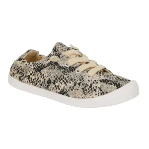 Link Sneaker in Taupe Snake Fabric