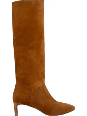 Lou Walking Boot In Dark Camel Suede