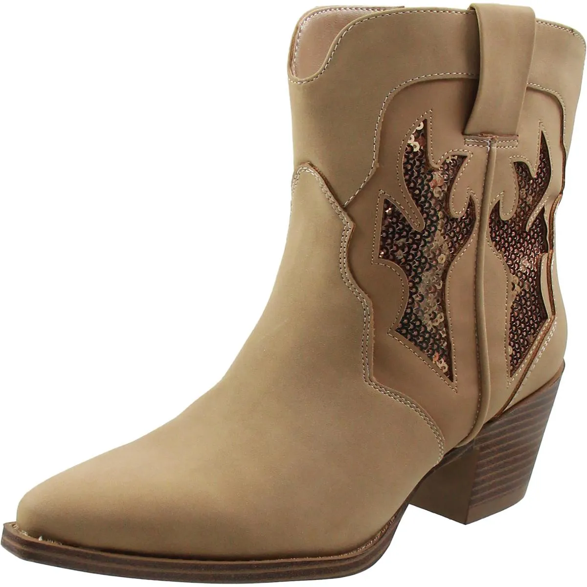 Lucie Womens Sequined Man Made Cowboy, Western Boots