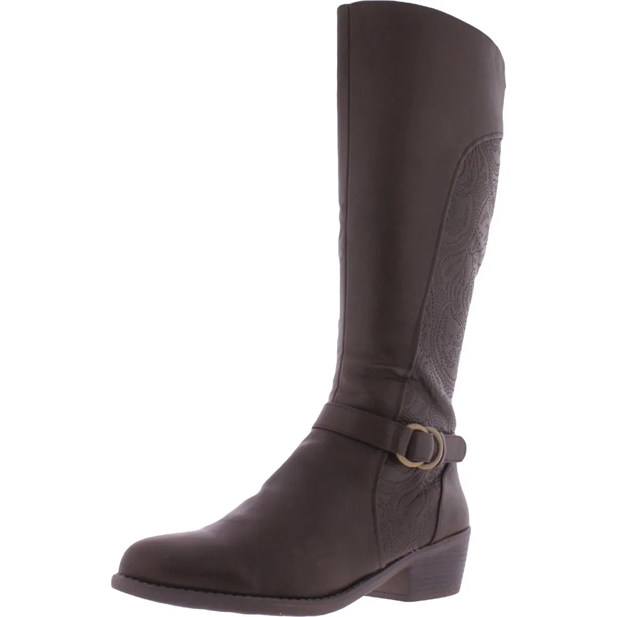 Luella Womens Faux Leather Tall Knee-High Boots
