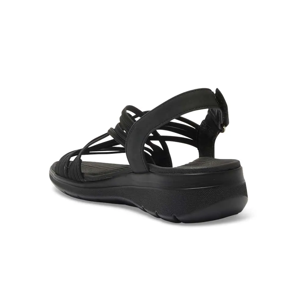 Luna Sandal in Black On Black
