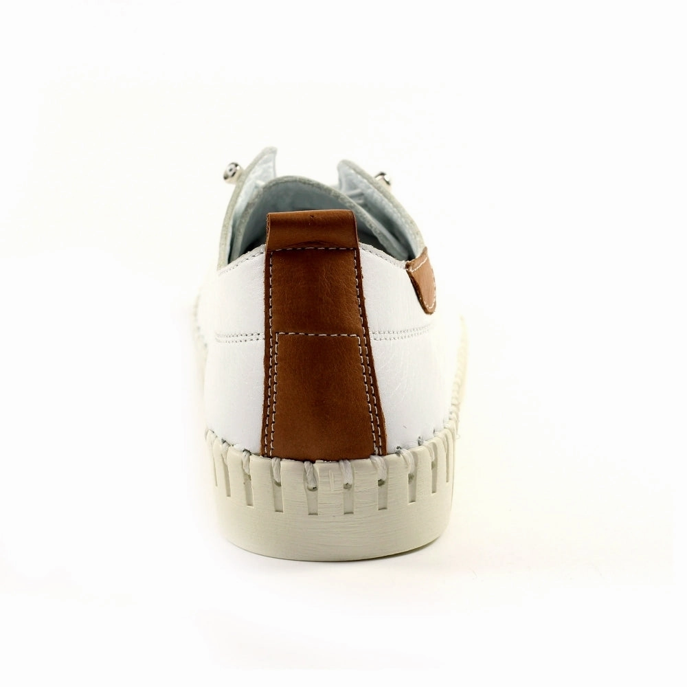Lunar Flamborough Lea White Leather Shoe