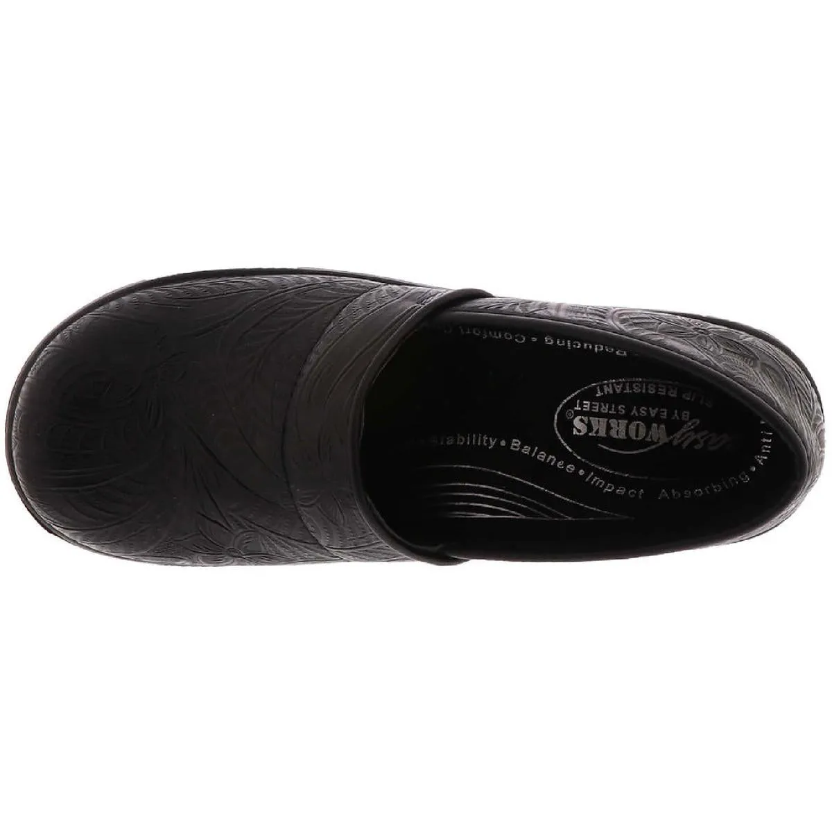 Lyndee Womens Patent Slip Resistant Clogs
