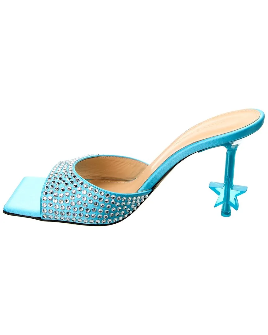 Mach & Mach Crystal-Embellished Star Satin Mule