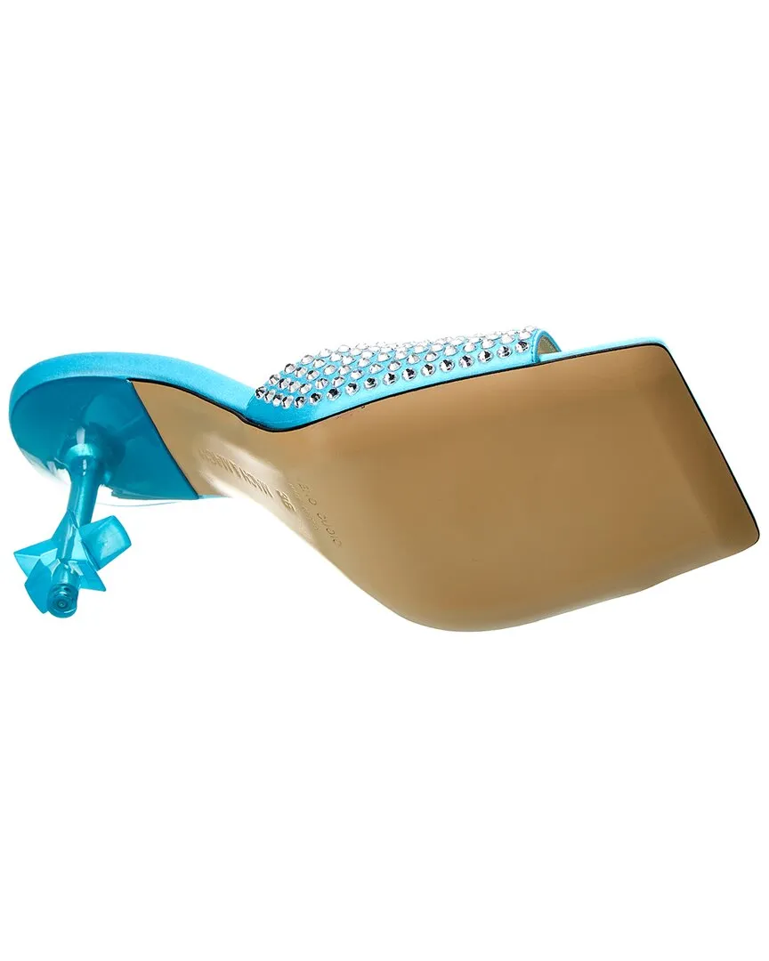 Mach & Mach Crystal-Embellished Star Satin Mule