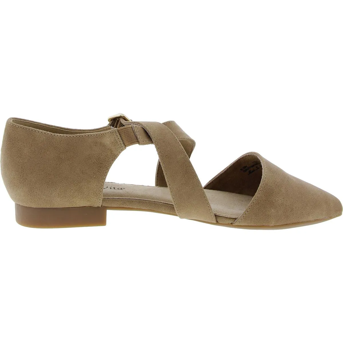 Maddie Womens Criss-Cross Faux Suede Mary Janes