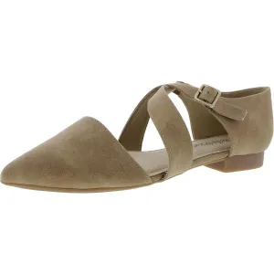 Maddie Womens Criss-Cross Faux Suede Mary Janes