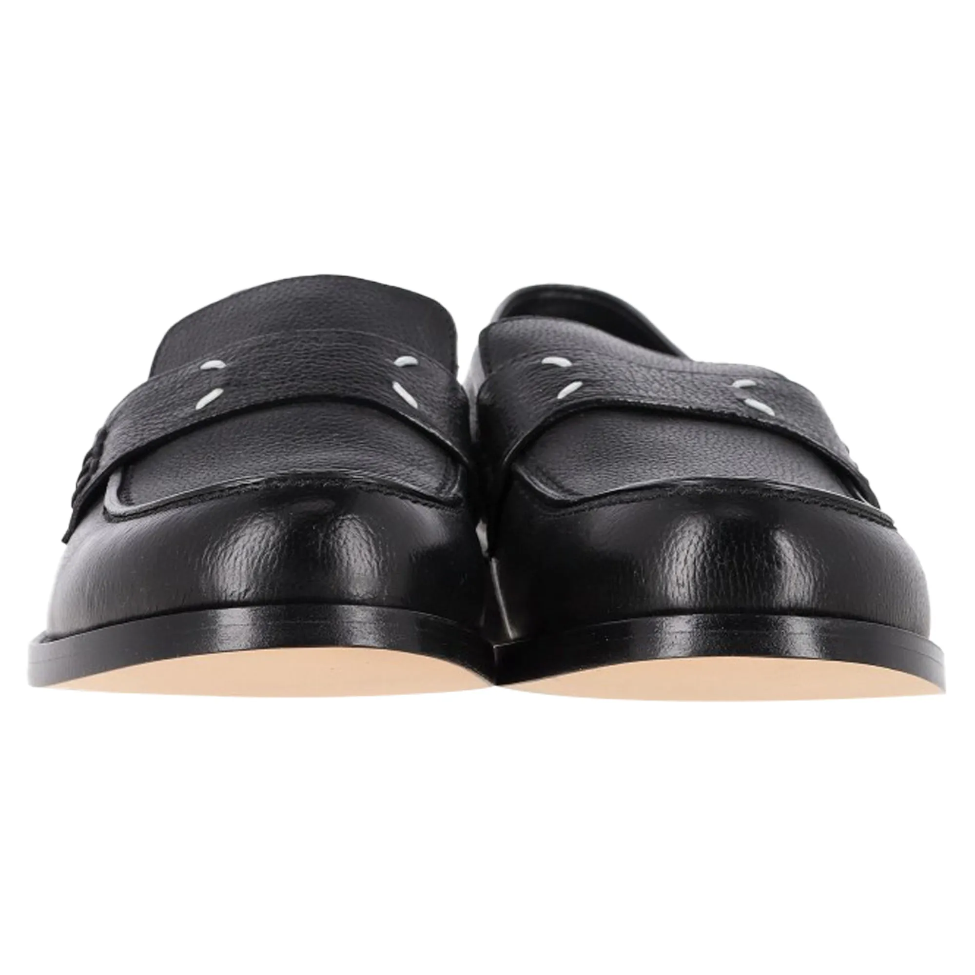 Maison Margiela 4-Stitch Loafers in Black Leather