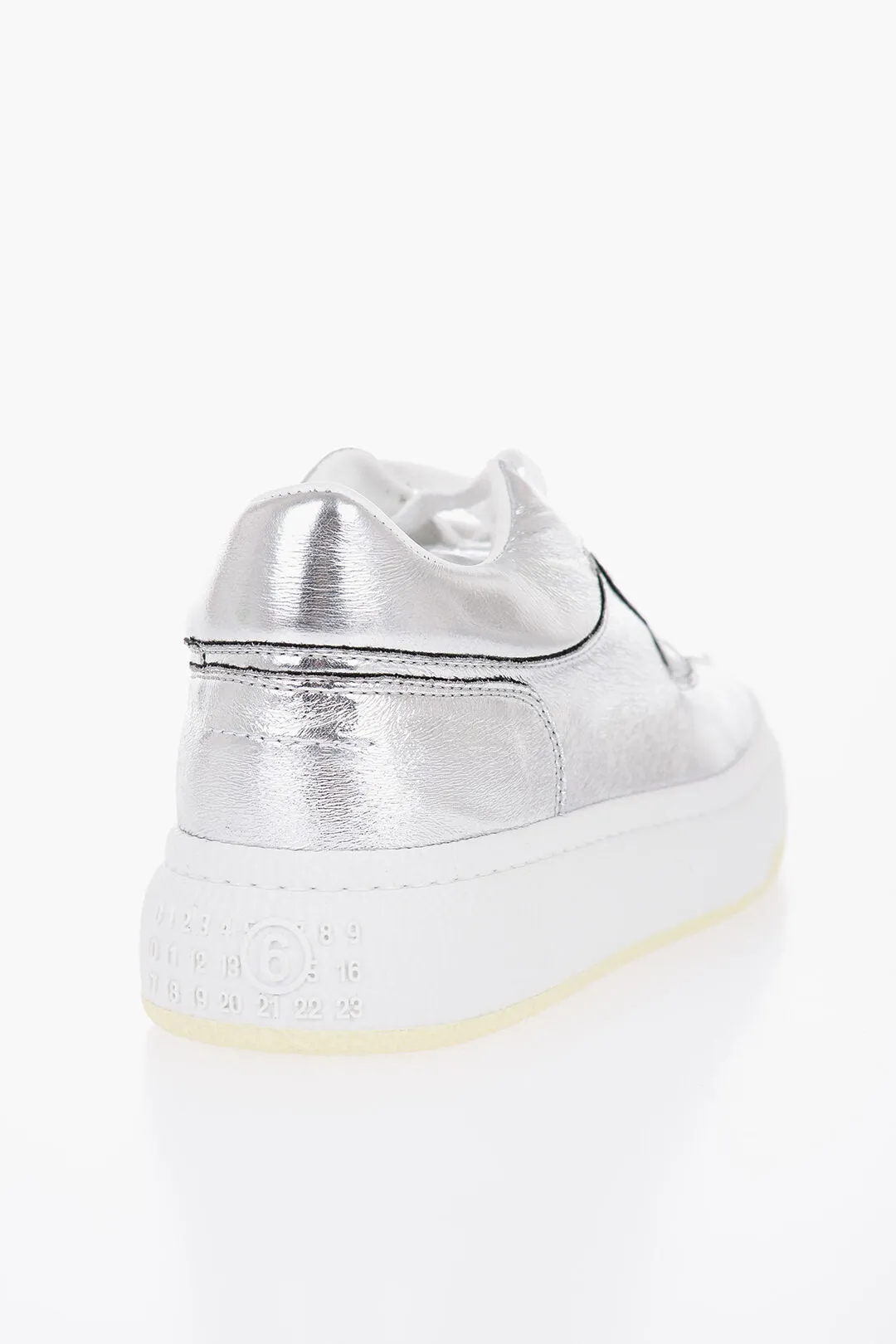 Maison Margiela Mm6 Metallized Effect Low-Top Sneakers