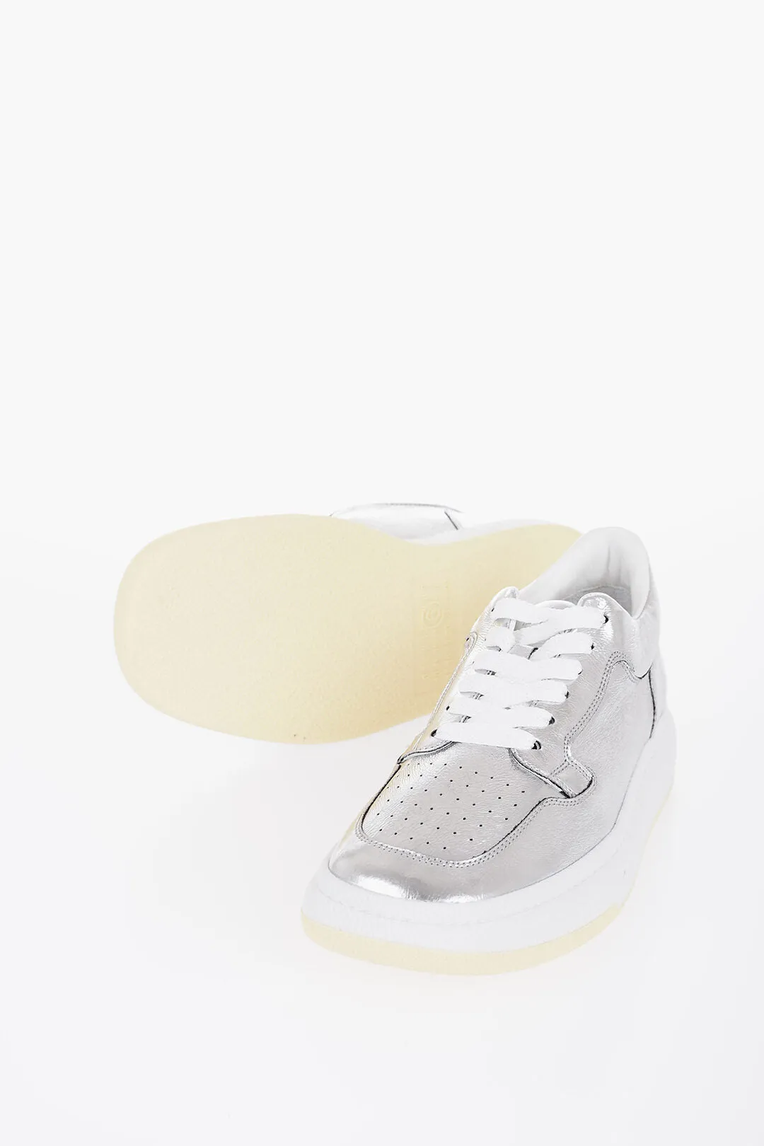 Maison Margiela Mm6 Metallized Effect Low-Top Sneakers