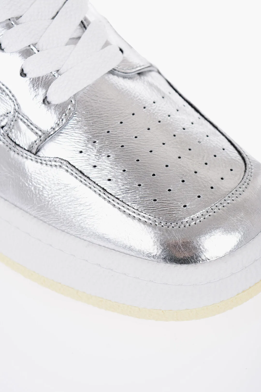 Maison Margiela Mm6 Metallized Effect Low-Top Sneakers