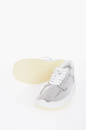 Maison Margiela Mm6 Metallized Effect Low-Top Sneakers