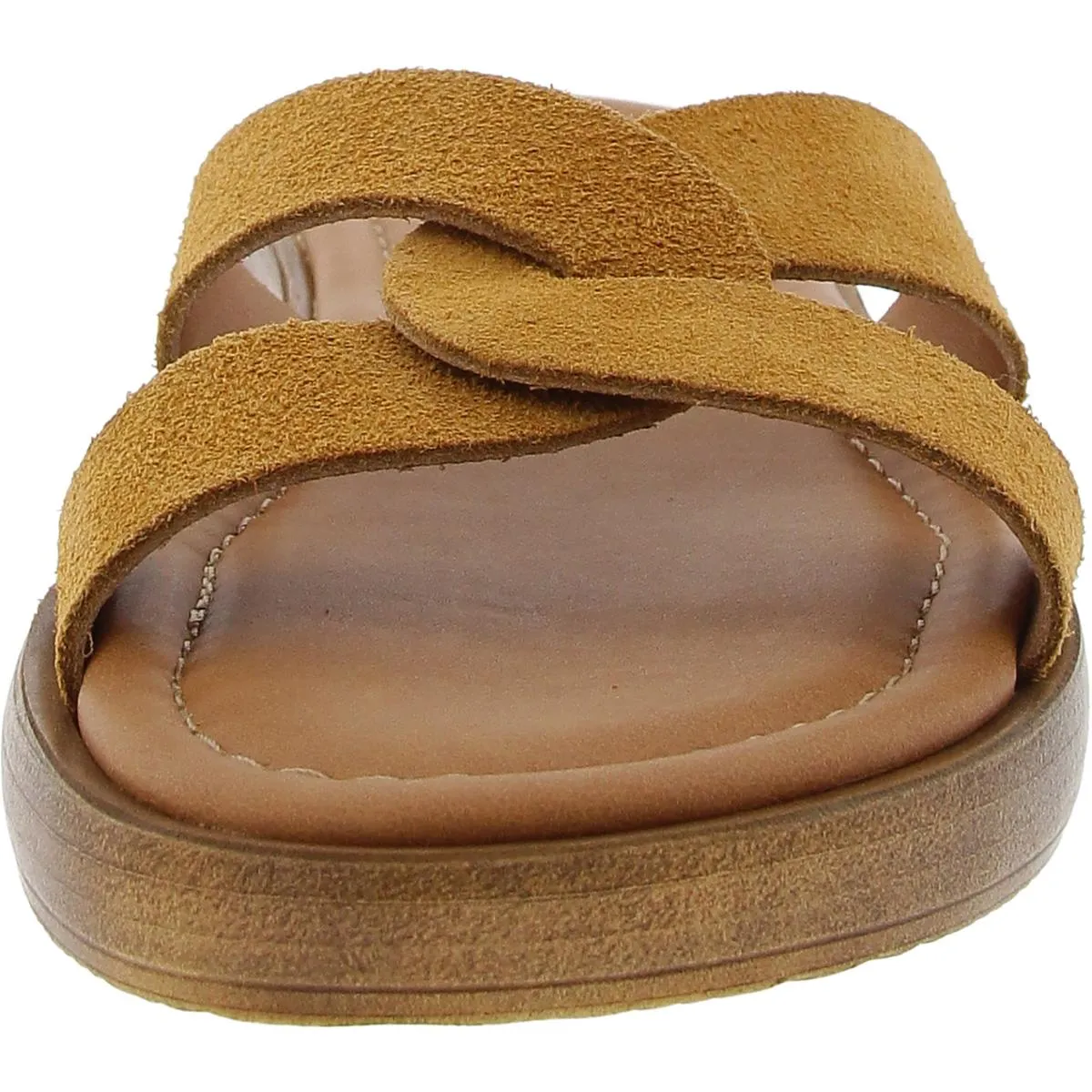 Manicured Womens Padded Insole Suede Slide Sandals