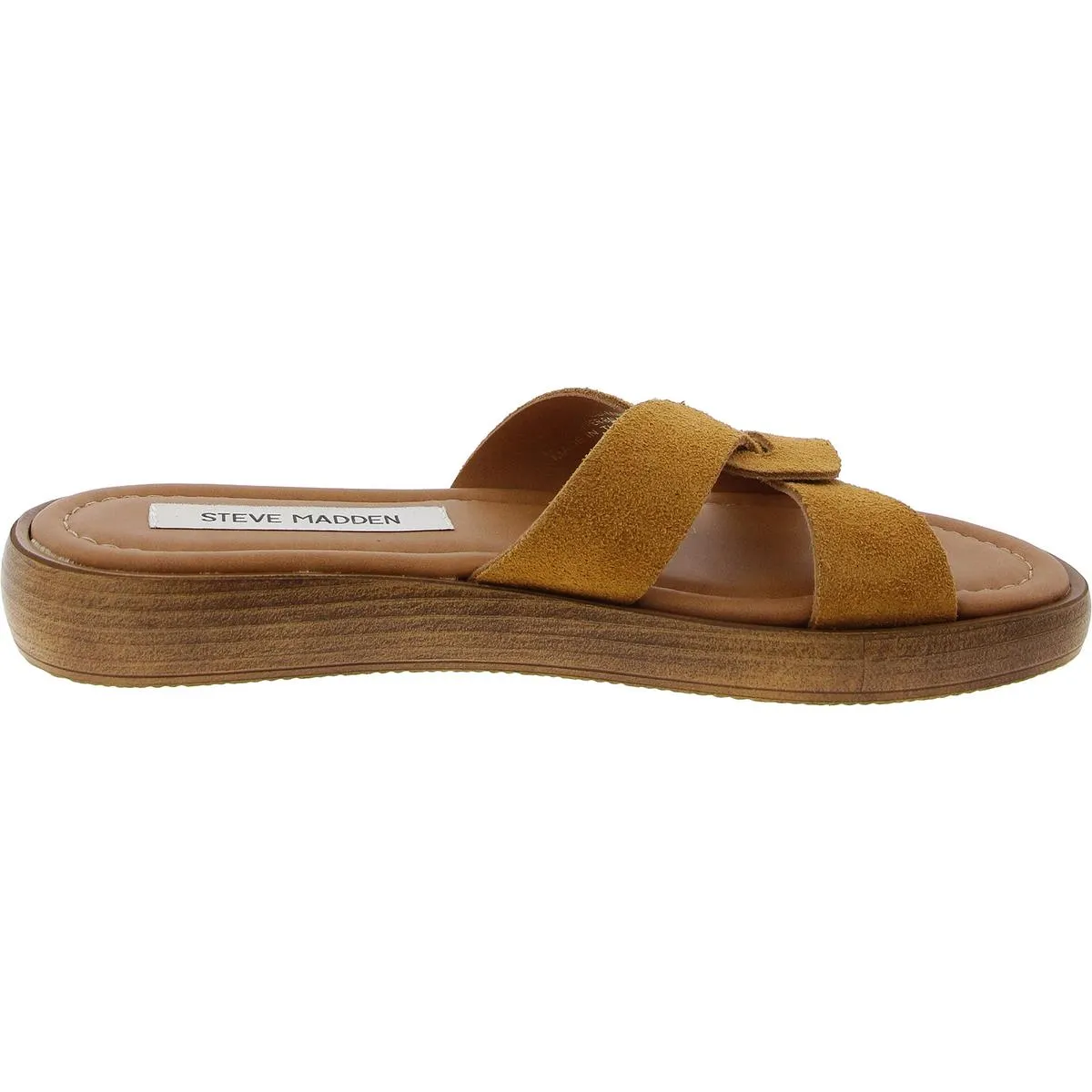Manicured Womens Padded Insole Suede Slide Sandals