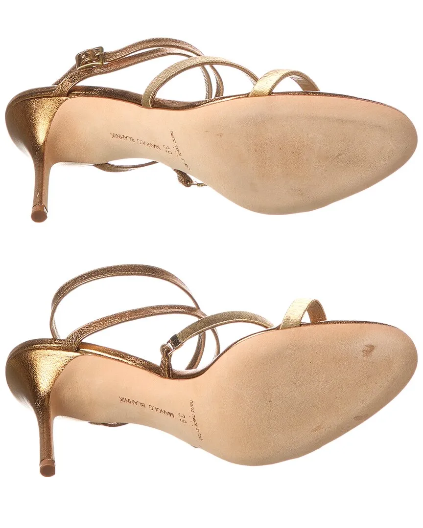Manolo Blahnik Lidia 90 Leather Sandal (Authentic Pre-Loved)