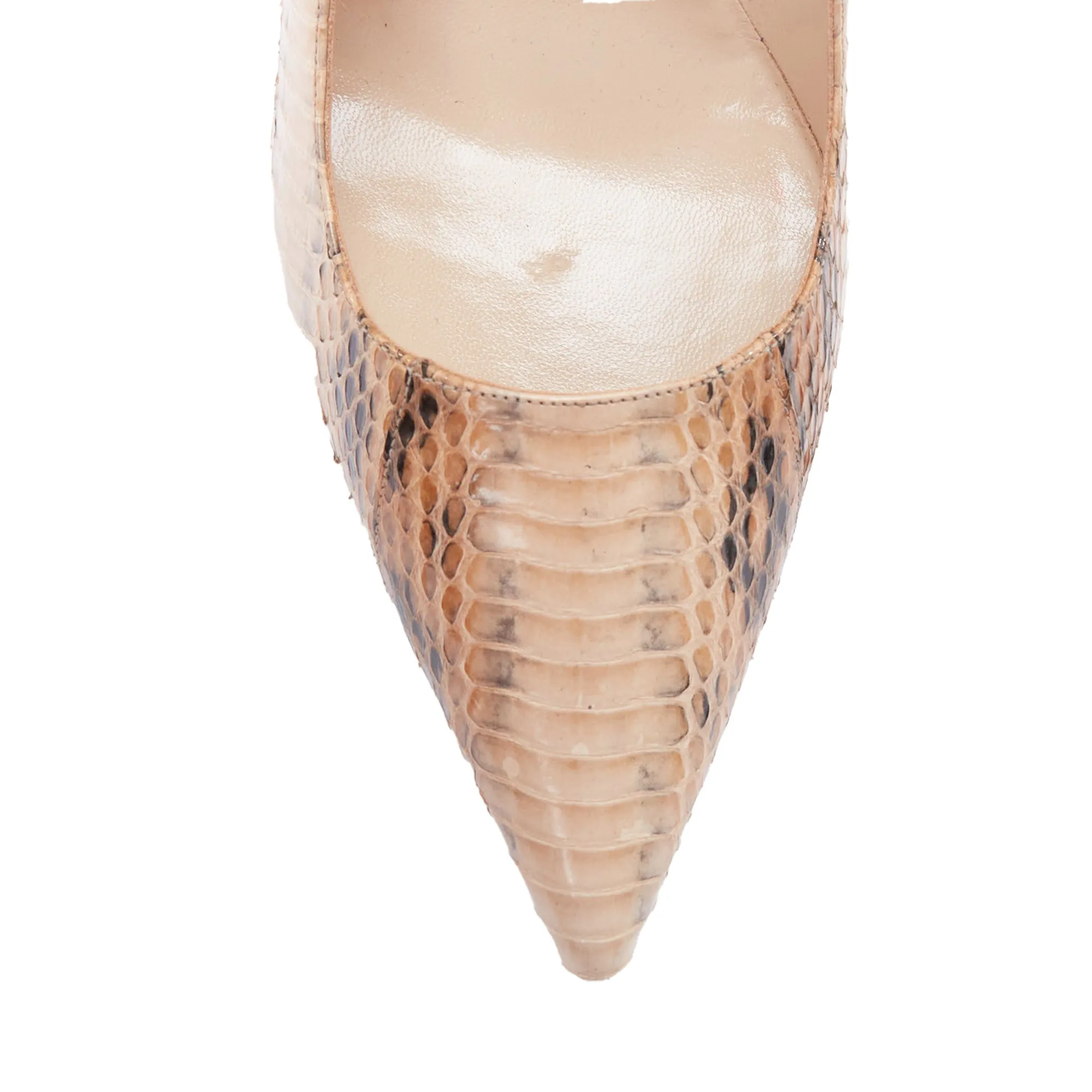 Manolo Blahnik nude coated slim heel pumps