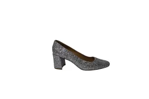 Mansur Gavriel Glittered Pumps in Silver Leather