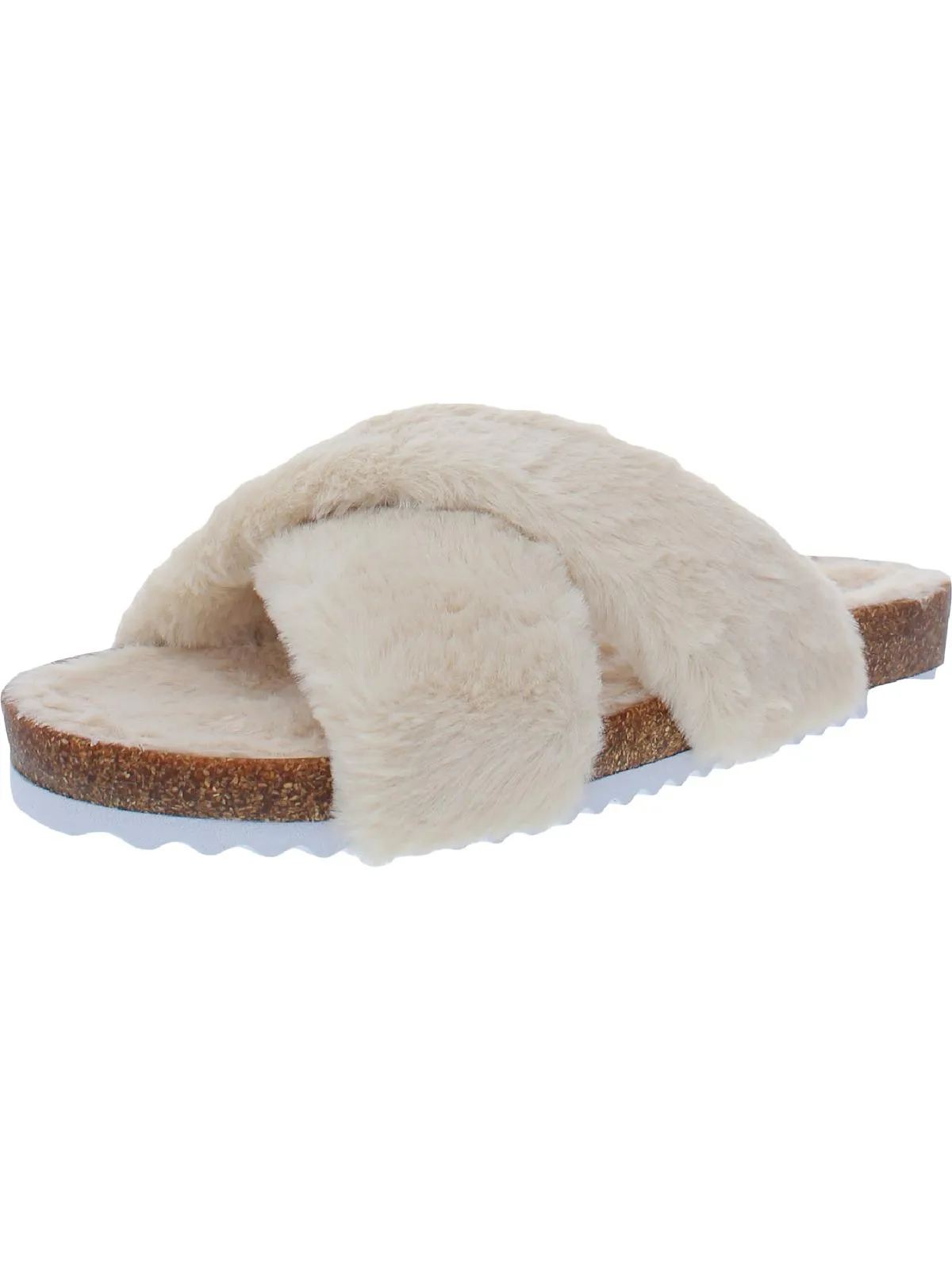 Marana Womens Faux Fur Cork Slide Sandals