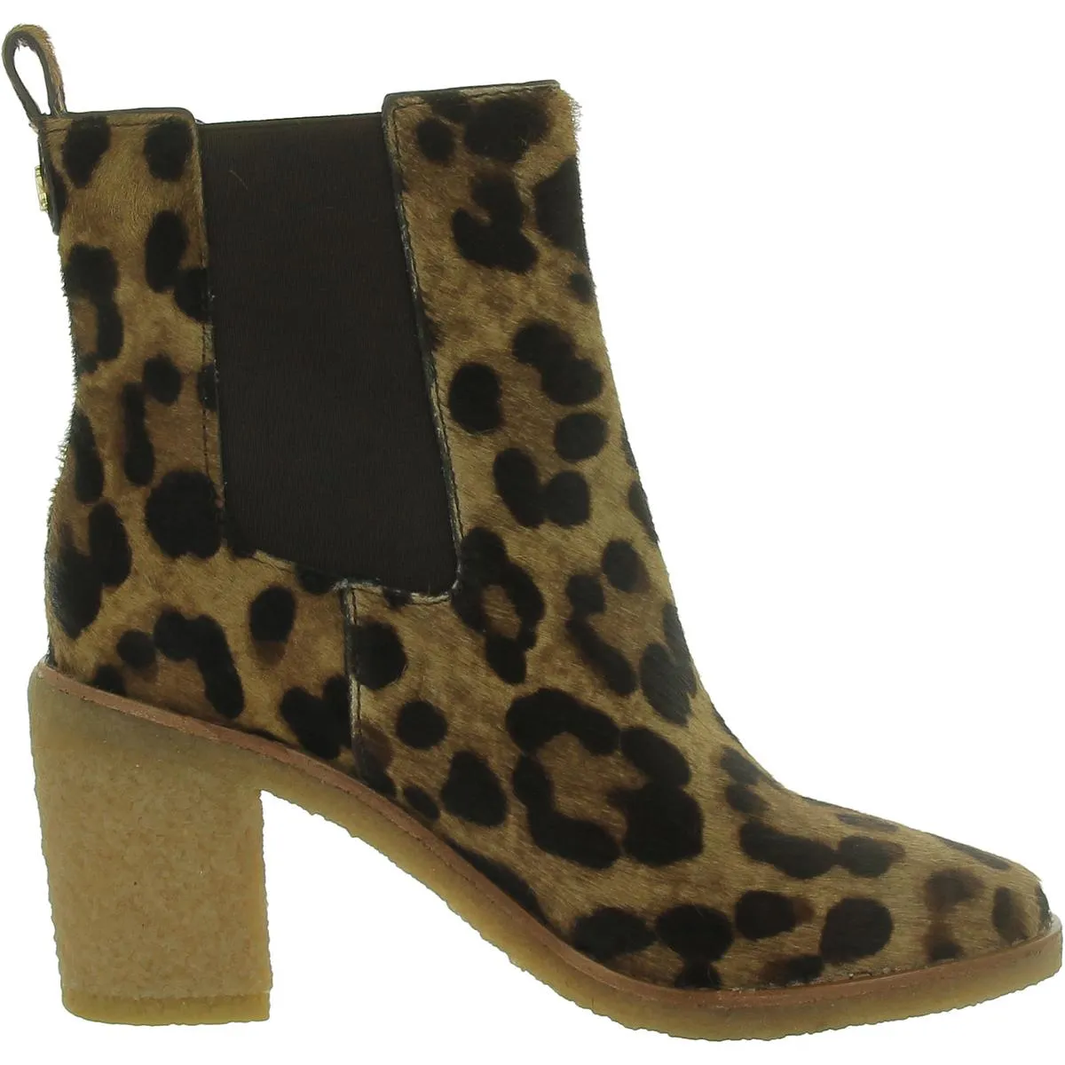 Marianna Womens Calf Hair Leopard Print Chelsea Boots