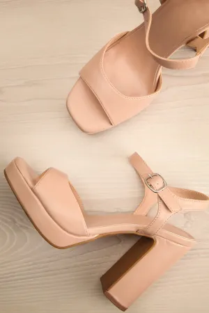 Mariguana Beige | Platform Heeled Sandals
