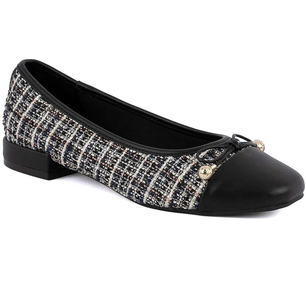 Marios Womens Bow Knit Ballet Flats