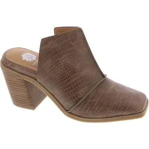 Marissa  Womens Square Toe Faux Leather Mules