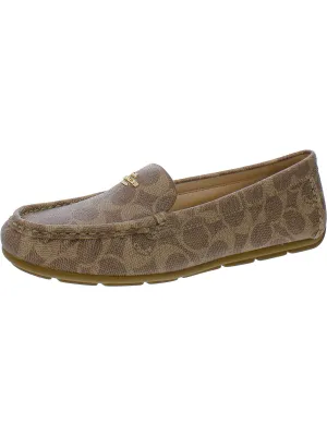 Marley Womens Suede Shearling Driving Moccasins