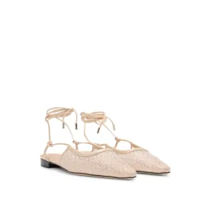 Mesh mules with rhinestone embellishments